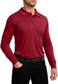 Men's Polo Shirt Long Sleeve Golf Shirts Lightweight UPF 50+ Sun Protection Cool Shirts for Men Work Fishing Outdoor