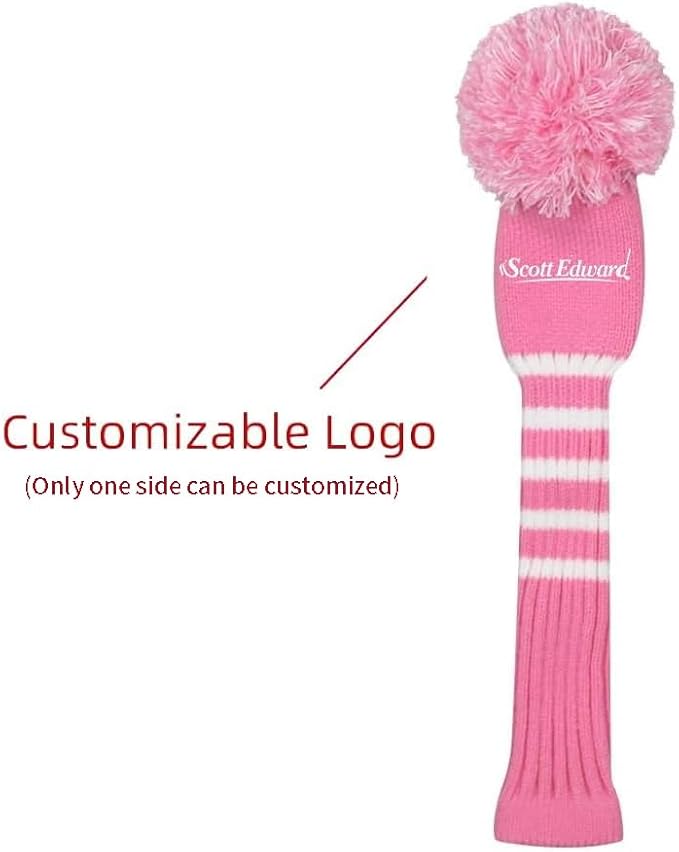 Scott Edward 1/3/4PCS Multi-Style Optional Individualized Knit Golf Club Head Covers, Driver Wood(460cc) Fairway Wood and Hybrid(UT)，for Male/Female Golfers,Custom