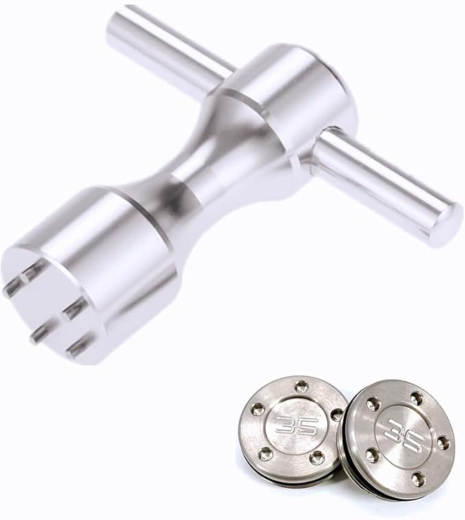 ROYMADE Golf Putter Weights 2pcs 5g/10g/15g/20g/25g/30g/35g/40g/45g with Wrench Kit Set Compatible with Titleist Scotty Cameron Putter Golf Accessory (2pcs 35g+Wrench)