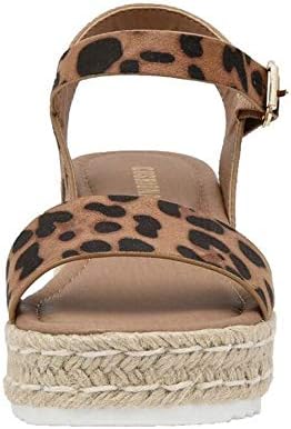 CUSHIONAIRE Melissa Espadrille Platform Sandals For Women with Adjustable Ankle Strap and Memory Foam Insole-Comfortable Womens Sandals for Summer