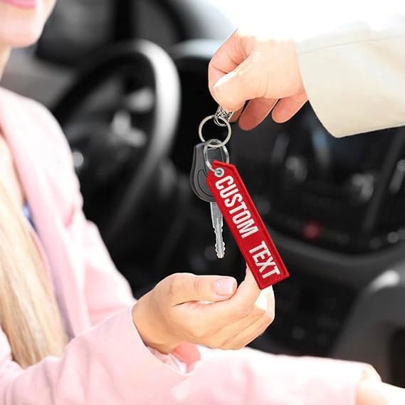 silkmilk Personalized Keychains, Customized Embroidered Key Tags, Luggage Tags, Key Ring Accessories, Gifts for Men & Women