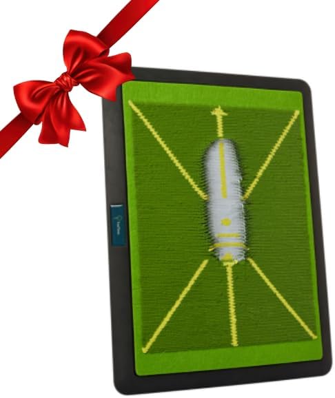 TeeTime Golf Practice Mat - Patent Pending - Instant Swing Path Feedback - Indoor-Outdoor with Carry Clip