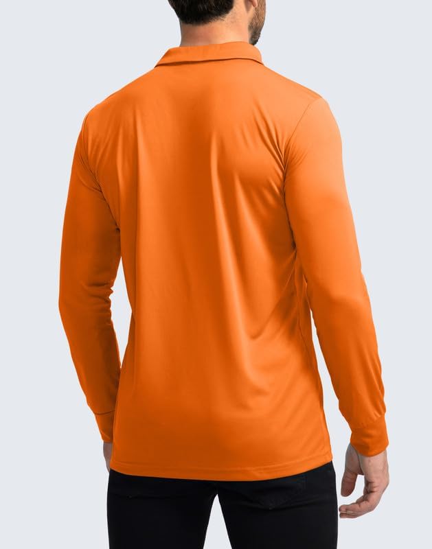 Men's Polo Shirt Long Sleeve Golf Shirts Lightweight UPF 50+ Sun Protection Cool Shirts for Men Work Fishing Outdoor