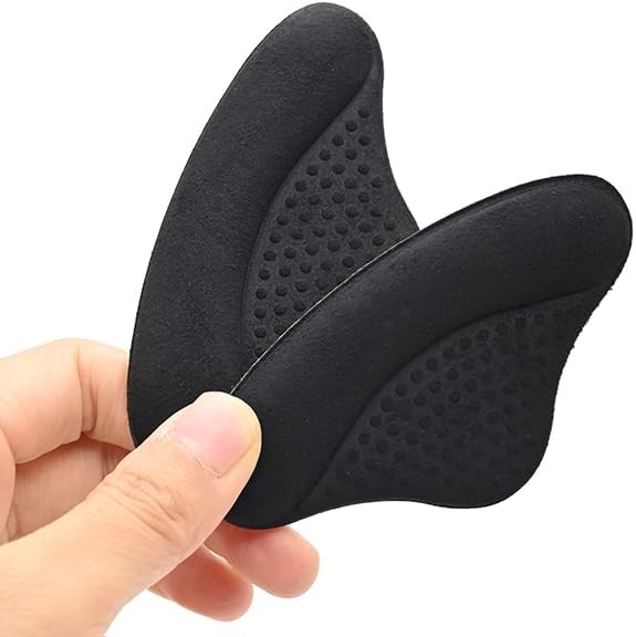 4 Pairs Heel Pads Heel Grips Liner for Loose Shoes, Heel Cushion Pads Heel Inserts for Shoe Too Big Men Women- Ultra Soothing Heel Protectors for Heel Pain, Heel Slipping, Blisters, Friction(Black)