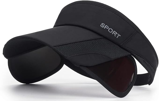 Sun Visor Hat for Women and Men - Retractable Brim Sport Hat, Summer Golf Tennis Running Beach Hat with Ponytail Hole