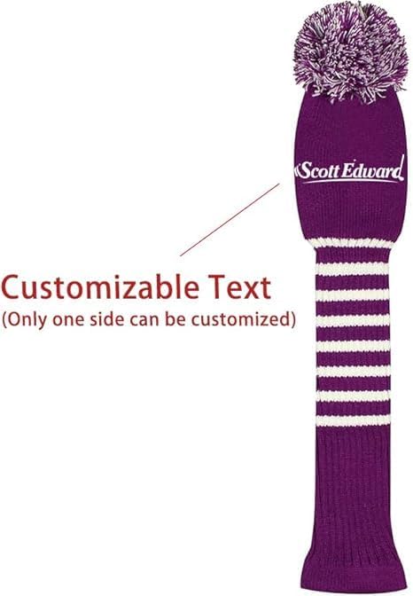 Scott Edward 1/3/4PCS Multi-Style Optional Individualized Knit Golf Club Head Covers, Driver Wood(460cc) Fairway Wood and Hybrid(UT)，for Male/Female Golfers,Custom