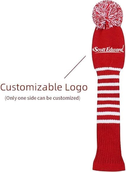 Scott Edward 1/3/4PCS Multi-Style Optional Individualized Knit Golf Club Head Covers, Driver Wood(460cc) Fairway Wood and Hybrid(UT)，for Male/Female Golfers,Custom