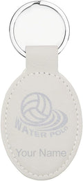 LaserGram Oval Keychain, Water Polo, Personalized Engraving Included
