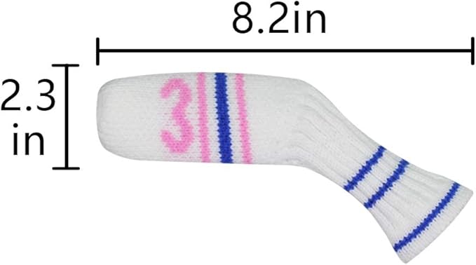 Scott Edward 1/7/10 Pcs Knitted Golf Club Head Covers for Irons Wedge Cuteness and Basically Socks Shape Washable Golf Club Head Protector on Classic Stripes Style，Double Sided Customization