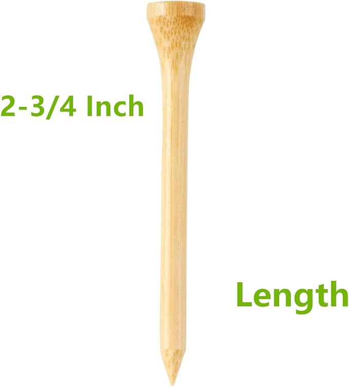 Premium Bamboo Golf-Tees | 18 Count, 2-3/4 or 3-1/4 Inch Wooden Tees | Pop-up Packaging and Cool Organization | Funny Golf Accessory for Golfers