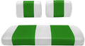 Seat Cover Replacement for Yamaha G-2/G-9 Golf Cart - Front Bench Seat - Premium Marine Vinyl -5 Panel Stitching - Staple On Installation - Two-Tone Golf Cart Seat Covers (White & Green)