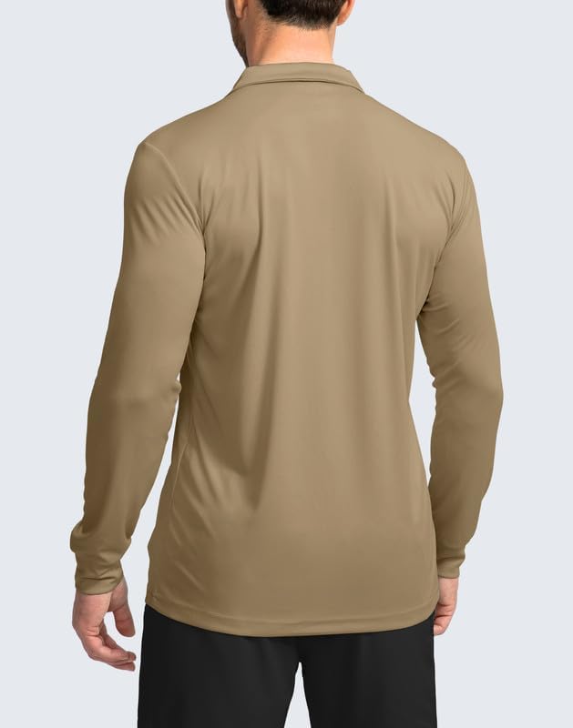 Men's Polo Shirt Long Sleeve Golf Shirts Lightweight UPF 50+ Sun Protection Cool Shirts for Men Work Fishing Outdoor