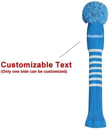 Scott Edward 1/3/4PCS Multi-Style Optional Individualized Knit Golf Club Head Covers, Driver Wood(460cc) Fairway Wood and Hybrid(UT)，for Male/Female Golfers,Custom