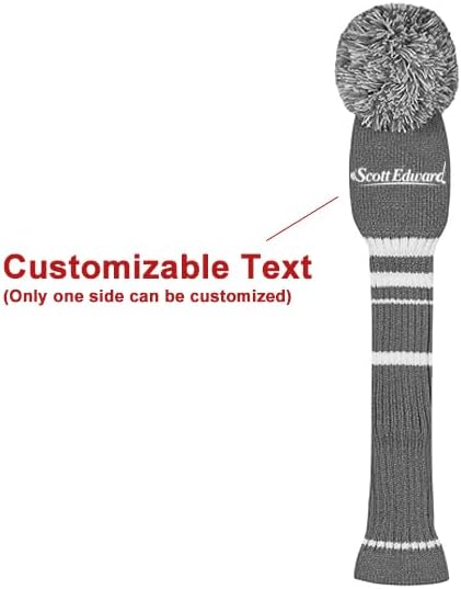 Scott Edward 1/3/4PCS Multi-Style Optional Individualized Knit Golf Club Head Covers, Driver Wood(460cc) Fairway Wood and Hybrid(UT)，for Male/Female Golfers,Custom