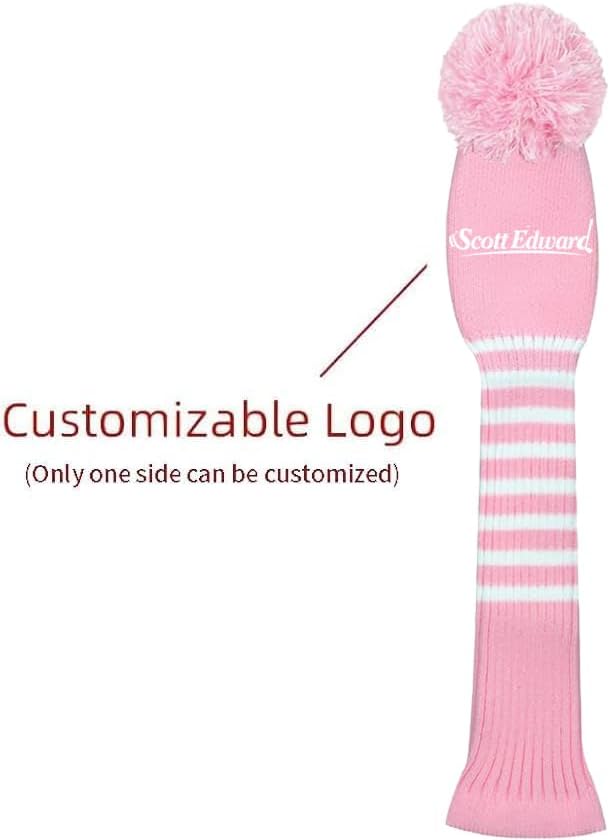 Scott Edward 1/3/4PCS Multi-Style Optional Individualized Knit Golf Club Head Covers, Driver Wood(460cc) Fairway Wood and Hybrid(UT)，for Male/Female Golfers,Custom