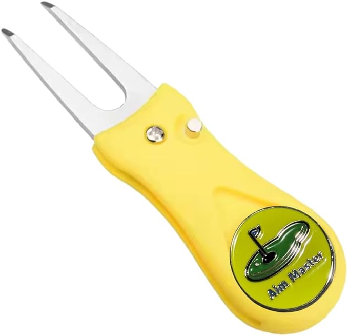 Complete Golf Training Kit with Alignment Sticks, Grip Trainer, Impact Stickers, Ball Markers, Tees, Training Aid, Repair Tool, Training Book, Yellow, ABS Plastic