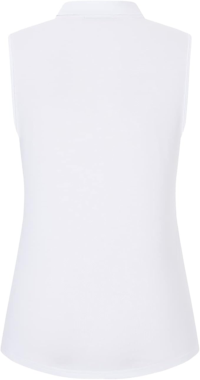 Womens Sleeveless Golf Polo Shirts Lightweight Tennis Sport Tops