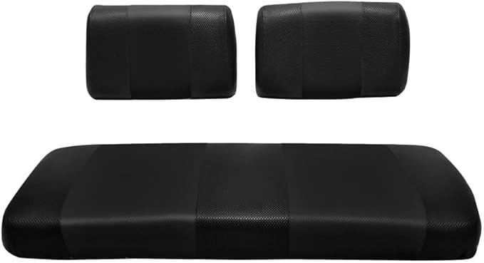 Seat Cover Replacement for Yamaha G-2/G-9 Golf Cart - Front Bench Seat - Premium Marine Vinyl -5 Panel Stitching - Staple On Installation - Two-Tone Golf Cart Seat Covers (Black)