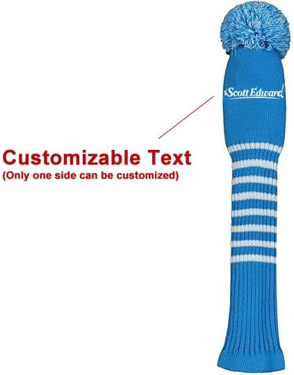 Scott Edward 1/3/4PCS Multi-Style Optional Individualized Knit Golf Club Head Covers, Driver Wood(460cc) Fairway Wood and Hybrid(UT)，for Male/Female Golfers,Custom