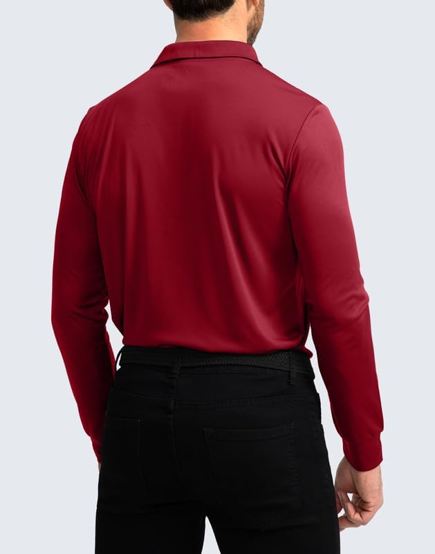 Men's Polo Shirt Long Sleeve Golf Shirts Lightweight UPF 50+ Sun Protection Cool Shirts for Men Work Fishing Outdoor