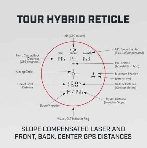 Bushnell Golf Tour Hybrid Laser Rangefinder with Onboard GPS and Slope Compensation with Wearable4U Towel | 1xCR123 Bundle