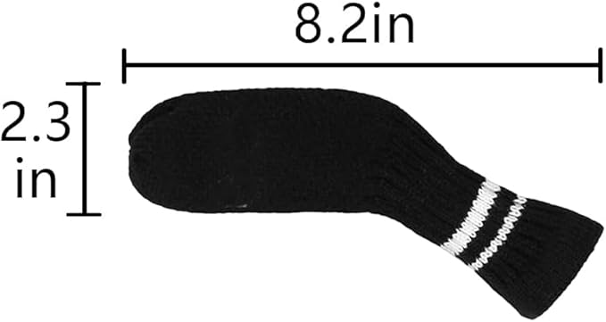 Scott Edward 1/7/10 Pcs Knitted Golf Club Head Covers for Irons Wedge Cuteness and Basically Socks Shape Washable Golf Club Head Protector on Classic Stripes Style，Double Sided Customization