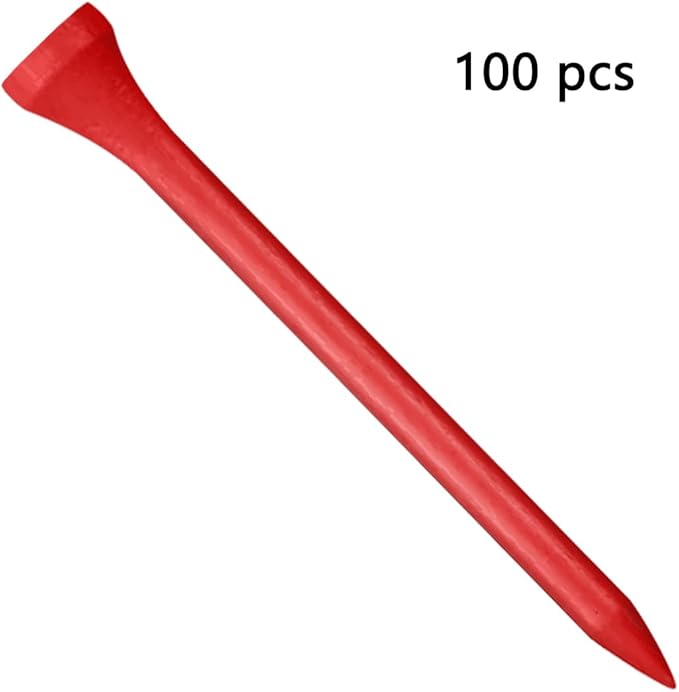Wooden Golf Tees 3-1/4", 2-3/4", 1-1/2" Available,100 Count (Natural Color, White, Black, Blue, Red, Pink)