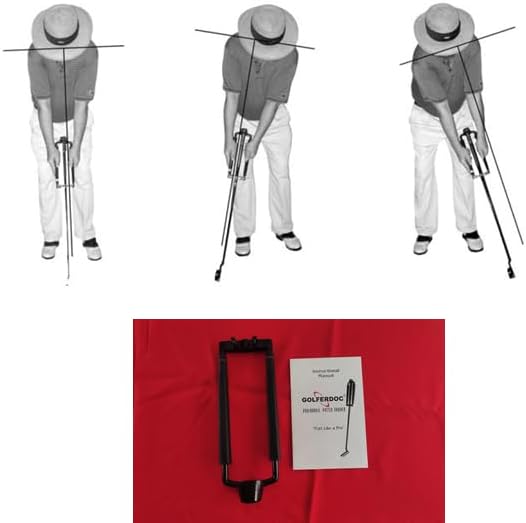 New GolferDoc Dual-Handle Golf Putter Trainer-Training Aid-Swing Path Trainer