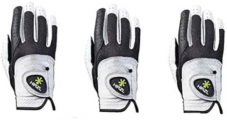 HIRZL Trust Control 2.0 Golf Gloves, All Weather Mens Golf Glove, White/Black, Kangaroo Leather Palm, Cabretta Leather Backhand, Trusted by Pro’s, Sweat Free, Ultimate Grip