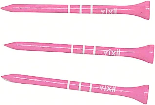 S.M.A.R.T. Bamboo Golf Tees - Durable and Reliable Pink Golf Tees for Women 50Pcs, Three Marking Options (1.25" 1.5" 1.7"), Reduced Ball Spin, Less Friction & Height Markers for Perfect Trajectory