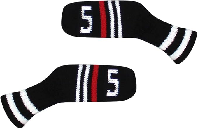 Scott Edward 10 Pcs Golf Club Head Covers for Irons Cuteness Basically Socks Shape Washable Durable Golf Club Head Protector Double Sided Knit Suitable for Most Brands