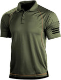 HARGLESMAN Men's 1776 Independence Day American Flag Short Sleeve Polo Golft Shirt(S-3XL)