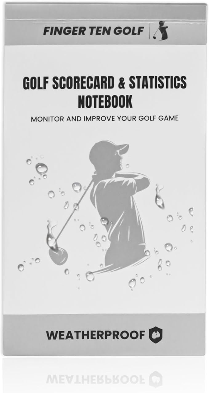 FINGER TEN Golf Scorecard Book Stats Statistics Log Notebook Waterproof Paper Value 1/2/4/8 Pack, Fit Golf Score Card Holder Cover