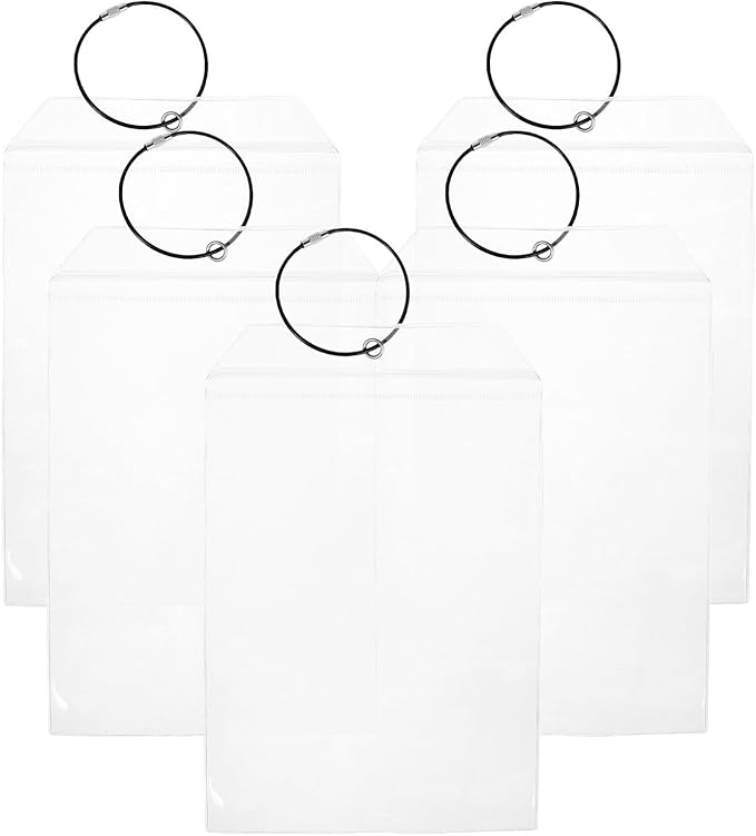 Milisten 6Pcs Waterproof Luggage Tags for Suitcases and Cruise Ships with Black Steel Wire Loop, Plastic Travel and Golf Bag Label Holders, Sturdy Id Card Sleeve Set for Travel Accessories