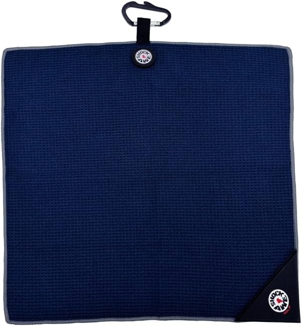 Magnetic 6-in-1 Multi Tool Golf Towel - Magnetic Towel - Ball Marker - Silicone Brush - Groove Cleaner - Bottle Opener - Bag Clip - Microfiber Waffle Design - Men's and Women's Golf - Golf Gifts