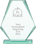 6" Jade Pyramid Crystal Award with Custom Engraving - Personalized Corporate Trophy Awards
