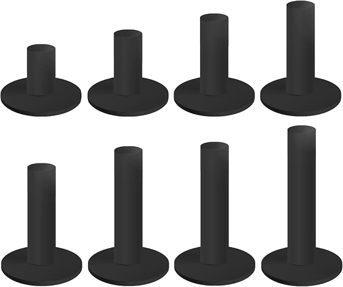 Rubber Golf Tees for Mats & Indoor Golf Simulators - 8 Pack Mixed Size for Driving Range & Indoor and Outdoor Golf Hitting Mats (US Sizes, 8 Sizes)
