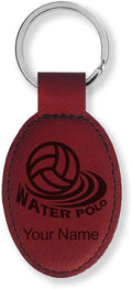 LaserGram Oval Keychain, Water Polo, Personalized Engraving Included