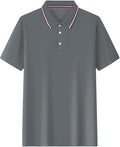 Polo Shirts for Men Dressy Casual Button Collared Golf T Shirt Classic Solid Color Business Summer Blouses