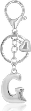 Gold Bubble Heart, Cherry, Bow & More Designs Letter Initial Keychain Bag Charms – Cute Purse Charms for Handbags