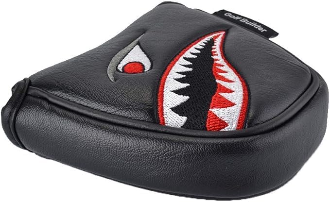 GOOACTION Shark Golf Club Mallet Putter Head Cover with Creative Cartoon Animal Pattern Synthetic Leather Golf Clubs Headcovers