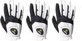 HIRZL GRIPPP FIT Ladies Golf Gloves – All Weather Womens Golf Glove (White/Black) | Kangaroo Leather & Lycra | Ultimate Grip/Wet or Dry | Breathable, Stretch Fit, Sweat Absorbent (Pack of 3)