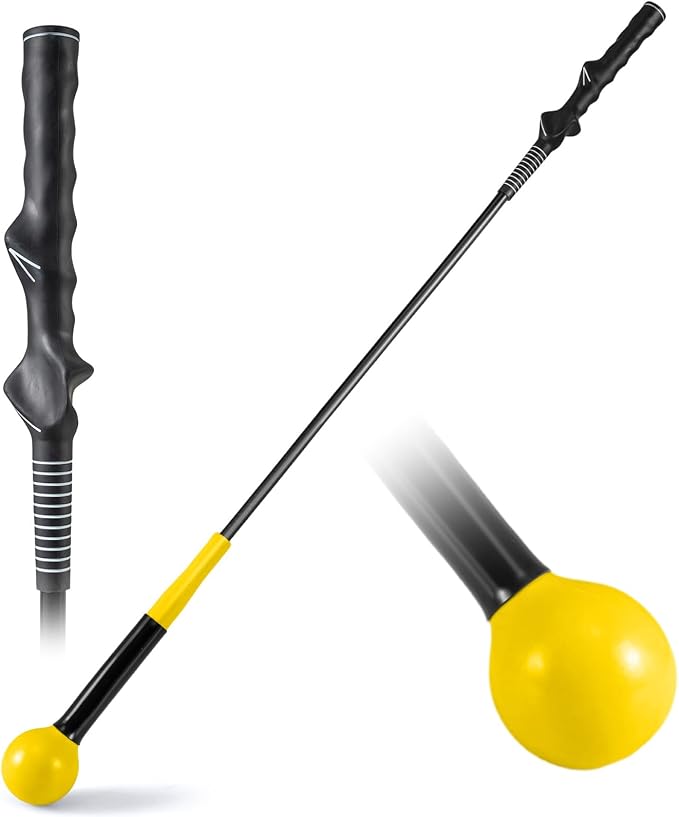 Tangkula Golf Swing Trainer, 47"/40"/31.5" Warm-Up Golf Practice Training Aid with Weighted Head for Grip, Rhythm, Flexibility, Balance, Tempo & Strength, Indoor Outdoor Golf Swing Corrector