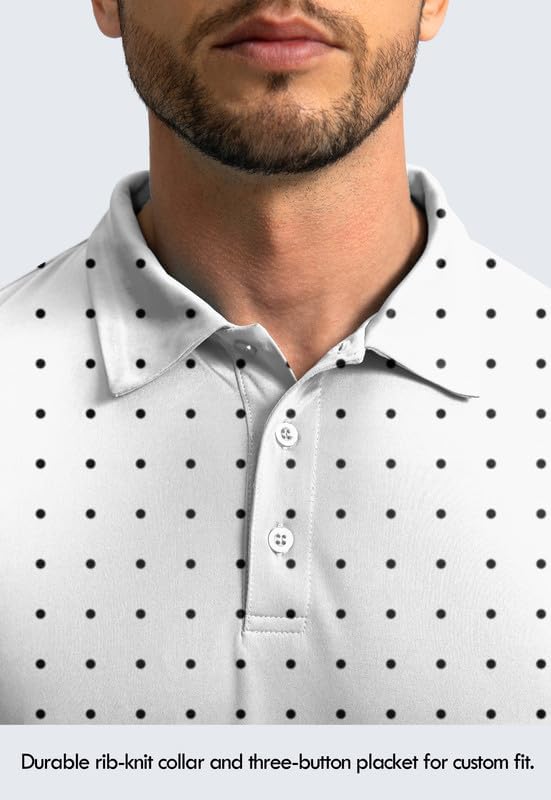 Men's Polo Shirt Long Sleeve Golf Shirts Lightweight UPF 50+ Sun Protection Cool Shirts for Men Work Fishing Outdoor
