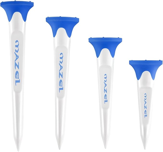 MAZEL Plastic Golf Tees 8 Pack｜Excellent Durability and Stability Plastic Tees with 5 Prongs,Reduces Friction & Side Spin
