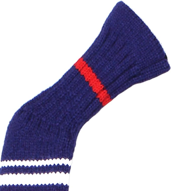 Scott Edward 1/7/10 Pcs Knitted Golf Club Head Covers for Irons Wedge Cuteness and Basically Socks Shape Washable Golf Club Head Protector on Red/Blue Warning Style