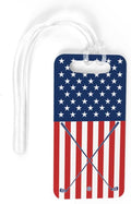 ChalkTalkSPORTS Golf Luggage & Bag Tag | USA Golfer | Standard Lines on Back | Small