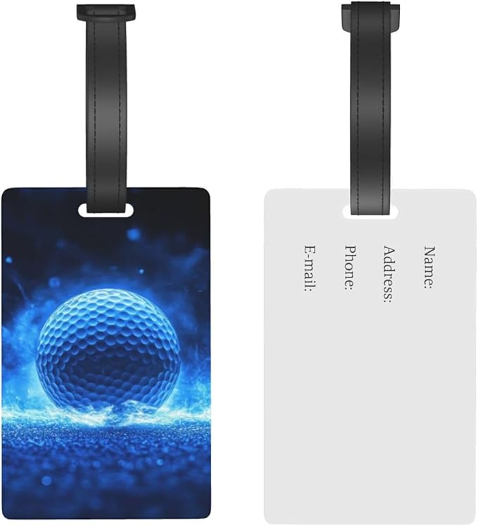 Blue Lightning Golf Luggage Tag Suitcase Identify Labels Personalized Travel Bag Tag 2.5X4.1Inch