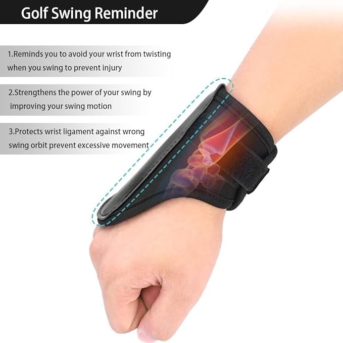 2 Pack Golf Swing Training Aid with Arm Band and Wrist Strap, Black Golf Training Kit for Muscle Memory Development, Wrist Angle Correction, Beginner Golfers Practice Equipment