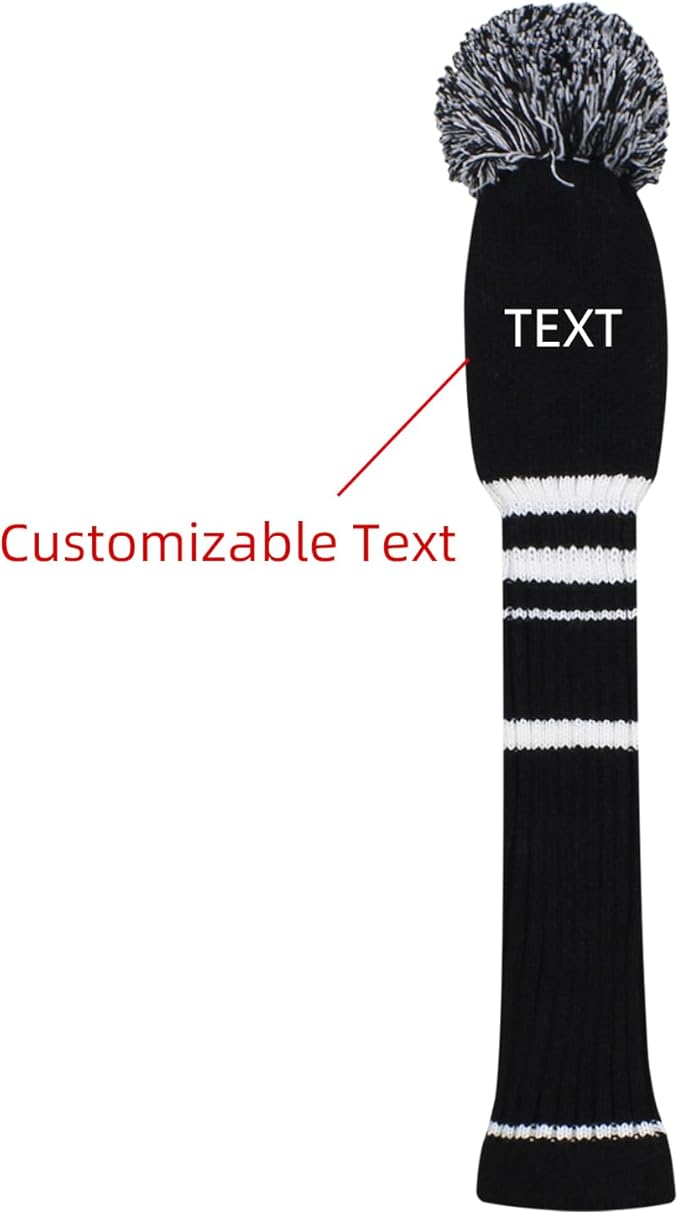 Scott Edward 1/3/4PCS Multi-Style Optional Individualized Knit Golf Club Head Covers, Driver Wood(460cc) Fairway Wood and Hybrid(UT)，for Male/Female Golfers,Custom